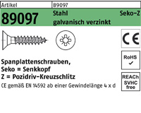 Vollgewinde Pozidriv-Kreuzschlitz PZ