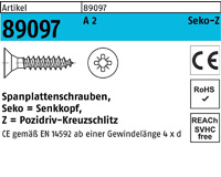 Vollgewinde Pozidriv-Kreuzschlitz