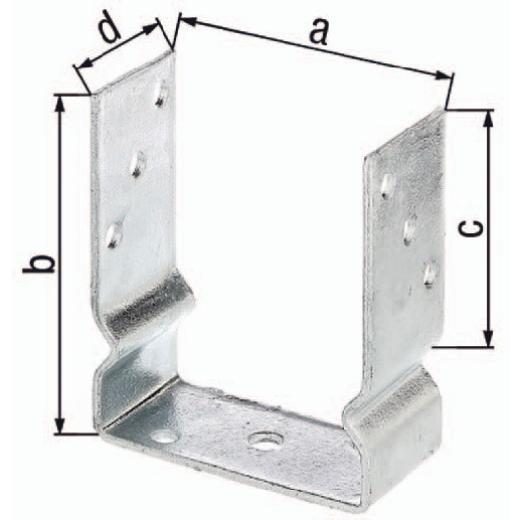 U-Pfostenträger zum Aufschrauben ETA-10/0210, | Stahl feuerverzinkt, 71 x 150 x 100 x 60 mm | 1 Stück