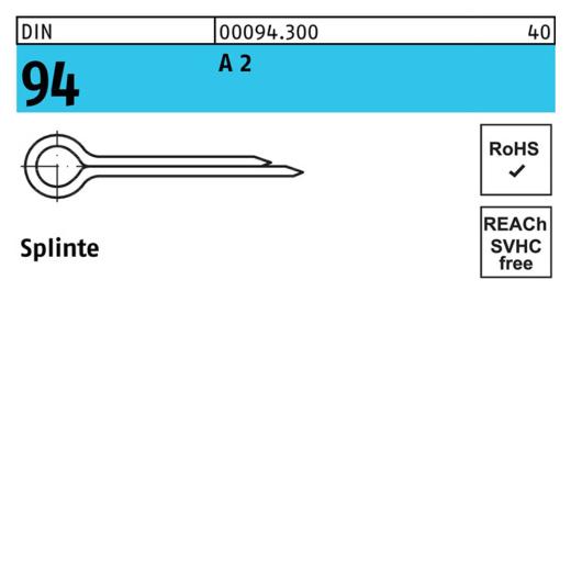 DIN 94 A 2 Splinte | 2,5 x 16 | 500 Stück