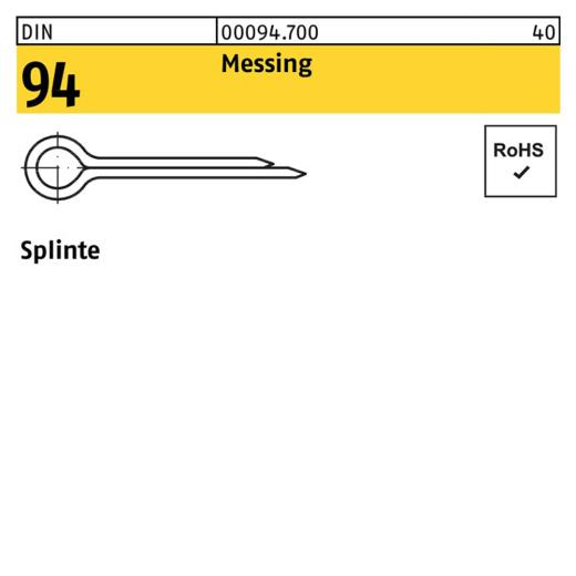 DIN 94 Messing Splinte | 1,6 x 12 | 200 Stück