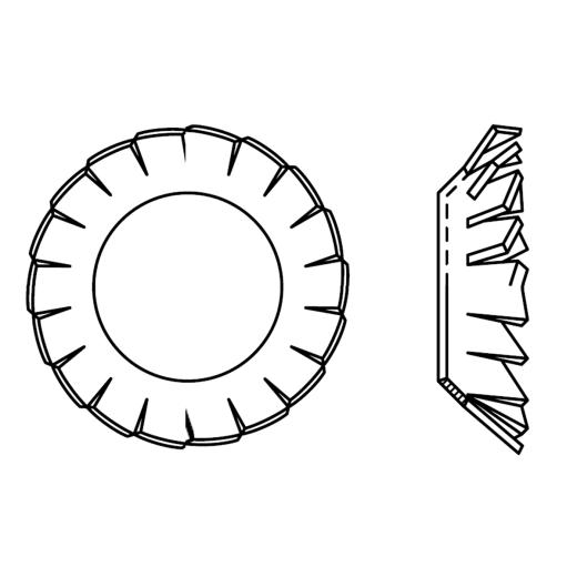 Fächerscheiben, versenkt | ~DIN 6798  | V 6,4 | 2000 Stück