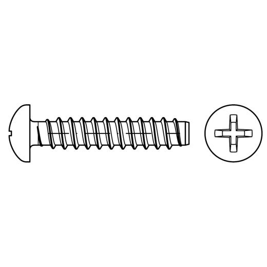 ISO 7049 Linsenkopf-Blechschrauben mit Zapfen, Phillips-Kreuzschlitz H | 2,9 x 16 -F-H | 1000 Stück