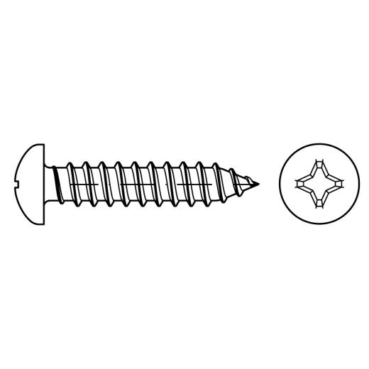 ISO 7049 Linsenkopf-Blechschrauben mit Spitze, Phillips-Kreuzschlitz H | C 2,2 x 16 -H | 1000 Stück