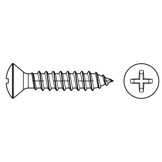 ISO 7051 Linsensenk-Blechschrauben mit Spitze, Phillips-Kreuzschlitz H | 2,9 x 16 -C-H | 1000 Stück