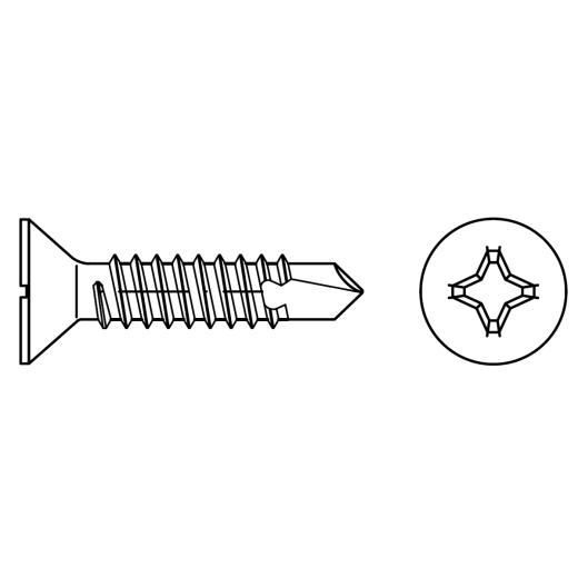 DIN 7504 Bohrschrauben, mit Blechschrauben-Gewinde |  P 3,9 x 32 -H | 1000 Stück