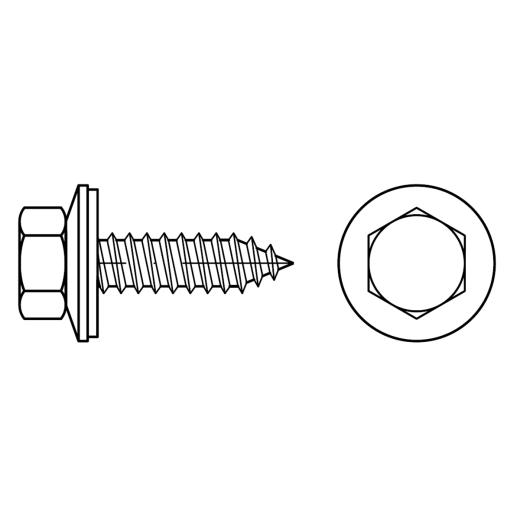 Fassadenschrauben mit Dichtscheibe und Spitze | A 6,5 x 45 | 300 Stück