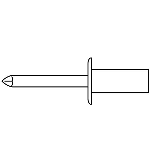 Geschlossene Blindniete | Flachrundkopf mit Sollbruchdorn | 4,8 x 21 | 250 Stück