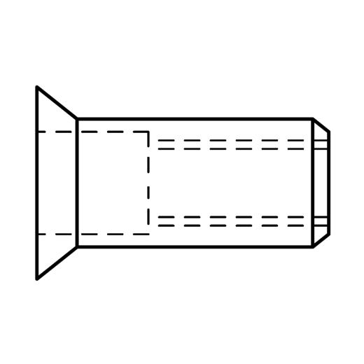 Blindniet-Muttern, rund, offen, Senkkopf 90° | M 4 /2,5 -4,0 | 500 Stück