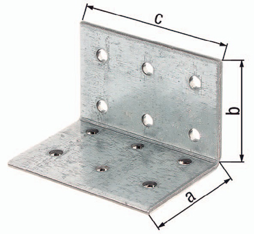 Lochplattenwinkel ETA-8/165, | Stahl sdmverz., 100 x 100 x 2,5 mm | 25 Stück