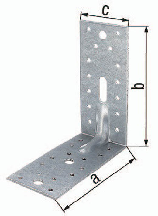 Schwerlast-Winkelverbinder ETA-8/165, | Stahl sdmverz., 150 x 150 x 65 x 2,5 mm | 25 Stück