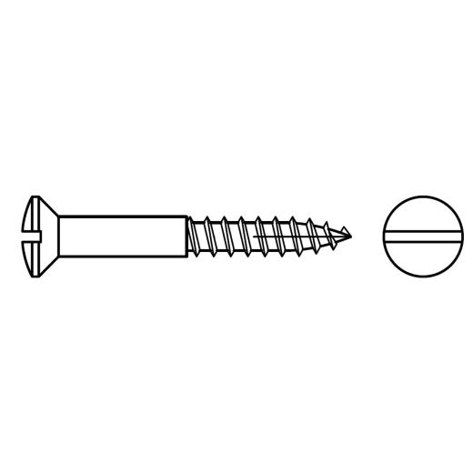 DIN 95 A 2 Linsensenk-Holzschrauben mit Schlitz | Abmessung: 5 x 45 VE=S (200 Stück)