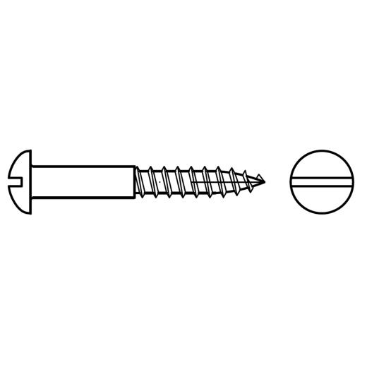 DIN 96 Messing Halbrund-Holzschrauben mit Schlitz | Abmessung: 4 x 25 VE=S (200 Stück)