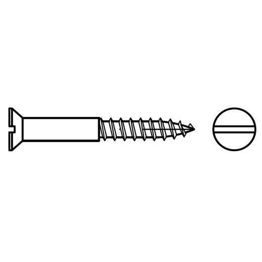 DIN 97 A 2 Senk-Holzschrauben mit Schlitz | Abmessung: 2,5 x 12 VE=S (200 Stück)