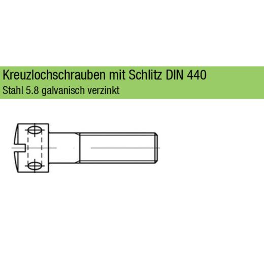 Kreuzlochschrauben DIN 404 | Stahl 5.8 galvanisch verzinkt | M 3 x 5 mm | 100 Stück