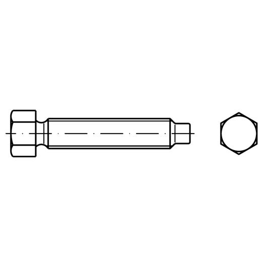 DIN 561 22H / 8.8 Form A | M 16 x 40 SW19 mm galvanisch verzinkt A2F | 25 Stück