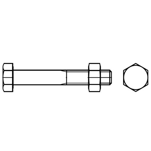 DIN 601 mit Mutter | M 12 x 25 mm | galvanisch verzinkt | 100 Stück