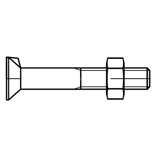 DIN 604 mit Mutter | M 10 x 45 mm | 100 Stück