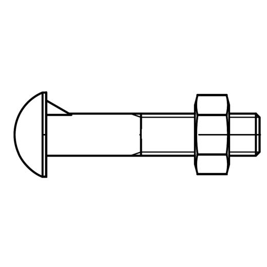 DIN 607 mit Mutter | M 16 x 45 mm | 50 Stück