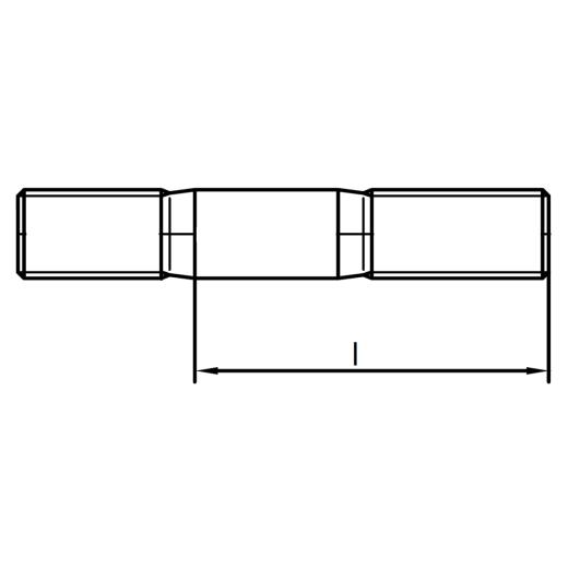 Stiftschrauben DIN 835 5.8 | M 6 x 18 mm | 100 Stück