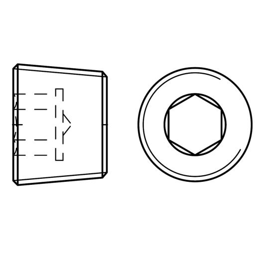 DIN 906 Stahl | M 10 x 1 mm (Gewindesteigung) | 100 Stück