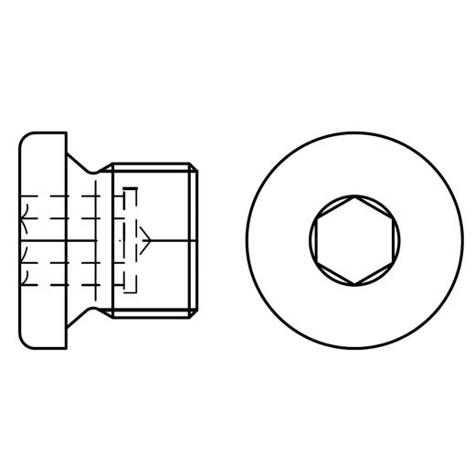 DIN 908 Stahl M 10 x 1 mm (Gewindesteigung) | 100 Stück