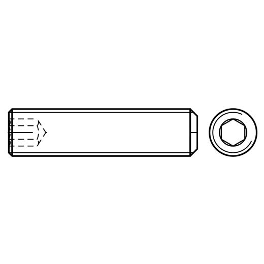 Gewindestifte DIN 913 A 1/A 2 M 4 x 6 mm | Edelstahl A2 | 500 Stück