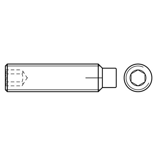 Gewindestifte DIN 915 45 H M 3 x 6 mm | galvanisch verzinkt | 1000 Stück