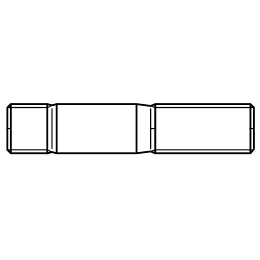 Stiftschrauben DIN 938 5.6 | M 10 x 25 mm | galv. verzinkt, gestempelt, AD-W7/1 | 100 Stück