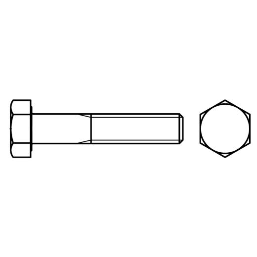 Sechskantschrauben DIN 960 8.8 | M 8 x 1 x 35 mm | 200 Stück