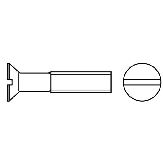 Senkschrauben DIN 963 Stahl | M 1,6 x 10 mm | blank gedreht | 100 Stück