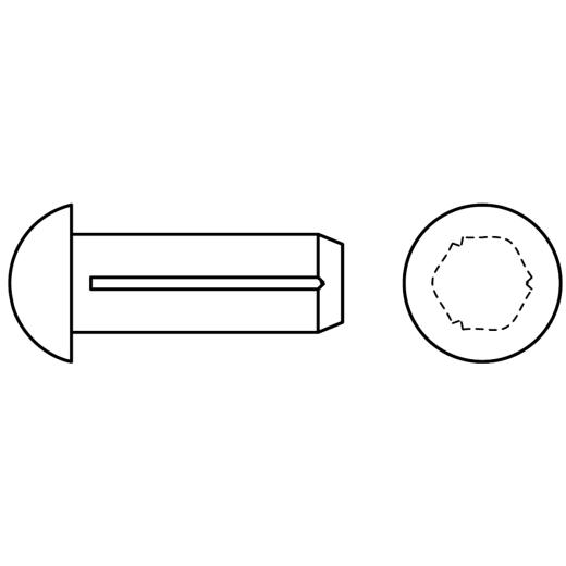 Halbrundkerbnägel | DIN 1476 | 2 x 4 | 100 Stück