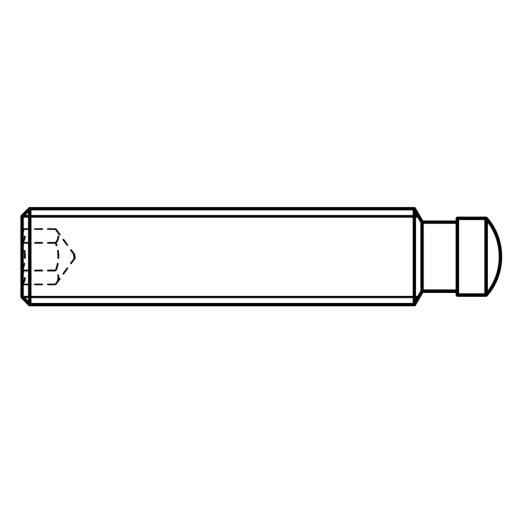 Gewindestifte mit gehärtetem Druckzapfen und Innensechskant | DIN 6332 | M 6 x 45 | 10 Stück