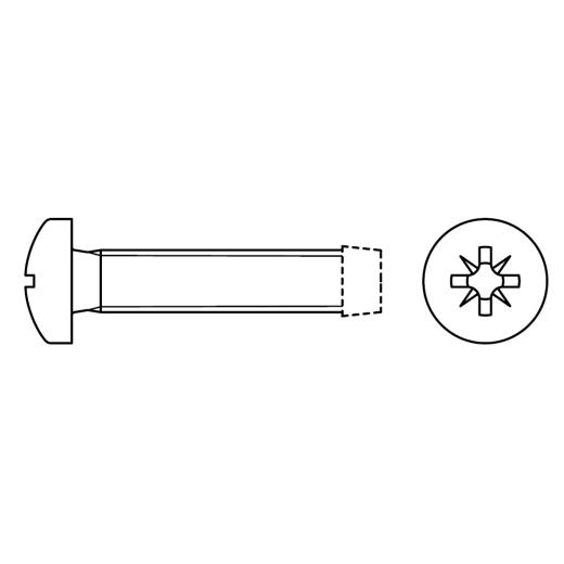 Gewindefurchende Schrauben mit Linsenkopf und PZ | DIN 7500 | CM 3 x 30 -Z | 1000 Stück