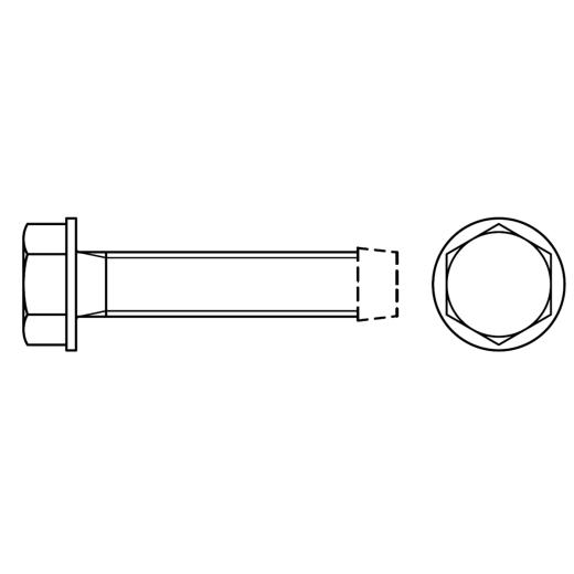 Gewindefurchende Schrauben mit Sechskant-Flanschkopf | ~DIN 7500 | DM 6 x 45 | 500 Stück