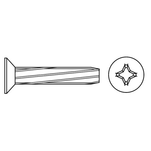 Senk-Schneidschrauben mit Kopf | DIN 7516 KS -H | DM 8 x 30 -H | 100 Stück