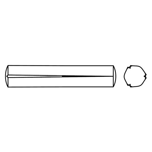 ISO 8744 Kegelkerbstifte | 2 x 12 | 100 Stück