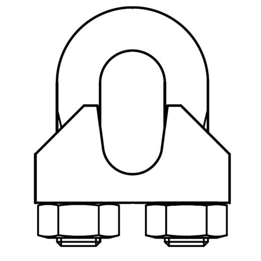 Drahtseilklemmen | DIN 741 Stahl 8 mm / M 6 5/16 | galvanisch verzinkt | 100 Stück