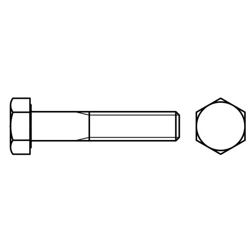 Sechskantschrauben DIN 960 8.8 | M 24 x 2 x 160mm | galv. verzinkt | 10 Stück