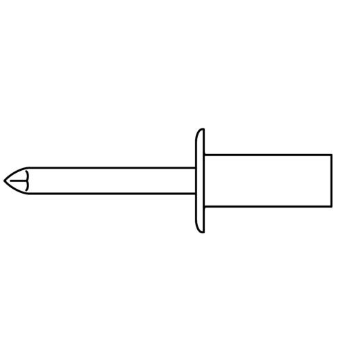 Geschlossene Blindniete | Flachrundkopf mit Sollbruchdorn | 3,2 x 6,5 | 500 Stück