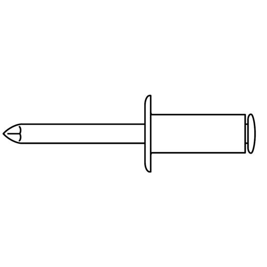 ISO 16584  Offene Blindniete | A Flachkopf mit Sollbruchdorn | 3,2 x 8 | 500 Stück