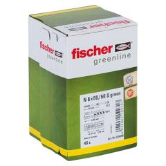 fischer Nageldübel N Green 6 x 80/50 S Senkkopf | 45 Stück