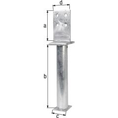 T-Pfostenträger zum Einbetonieren, | Stahl feuerverzinkt, 130 x 500 x 80 x 90 mm | 1 Stück