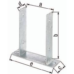 U-Pfostenträger zum Aufschrauben ETA-10/0210, | Stahl feuerverzinkt, 91 x 200 x 60 x 50 x 200 mm | 1 Stück