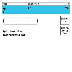 DIN 7, Zylinderstifte 2 x 6, Toleranzfeld m6, Edelstahl A1 - 500 Stück