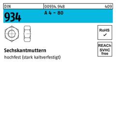 DIN 934, Sechskantmuttern, Edelstahl A 4 - 80, M 8 - 200 Stück