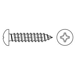 ISO 7049 Linsenkopf-Blechschrauben mit Spitze, Phillips-Kreuzschlitz H | C 4,8 x 9,5-H | 100 Stück