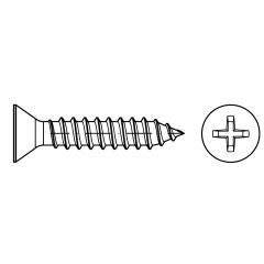 ISO 7050 Senk-Blechschrauben mit Spitze, Phillips-Kreuzschlitz H | 2,2 x 16 -C-H | 1000 Stück