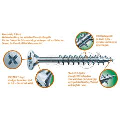 SPAX Universalschraube, Senkkopf, Kreuzschlitz Z, WIROX (A9J) 4 x 80/50 | 200 Stück