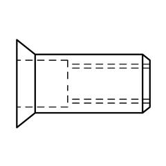 Blindniet-Muttern, rund, offen, Senkkopf 90° | M 6 / 1,5 | 4,5 | 250 Stück